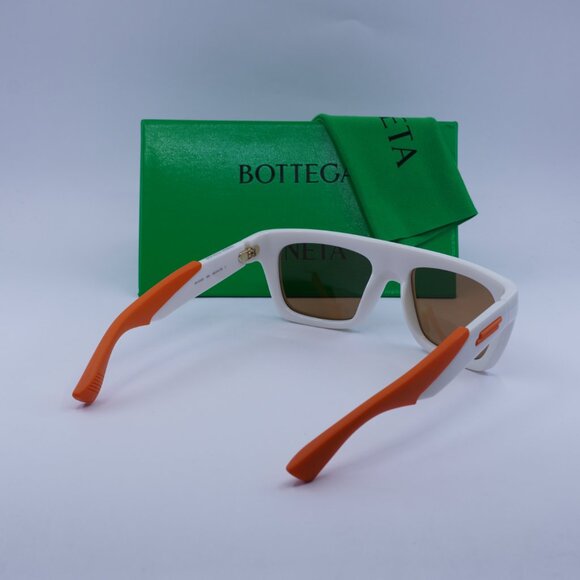 Bottega Veneta BV1232S 004 Rectangle Sunglasses - Ivory Orange \ Brown - Picture 10 of 10